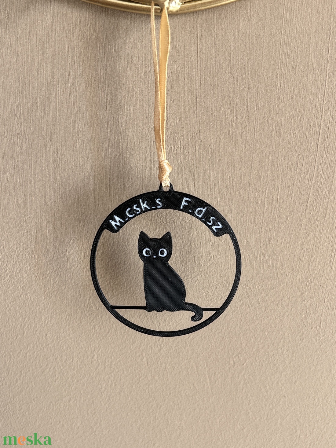 Macskás Fadísz akasztós karácsonyi dekor  - karácsony - karácsonyi lakásdekoráció - karácsonyfadíszek - Meska.hu