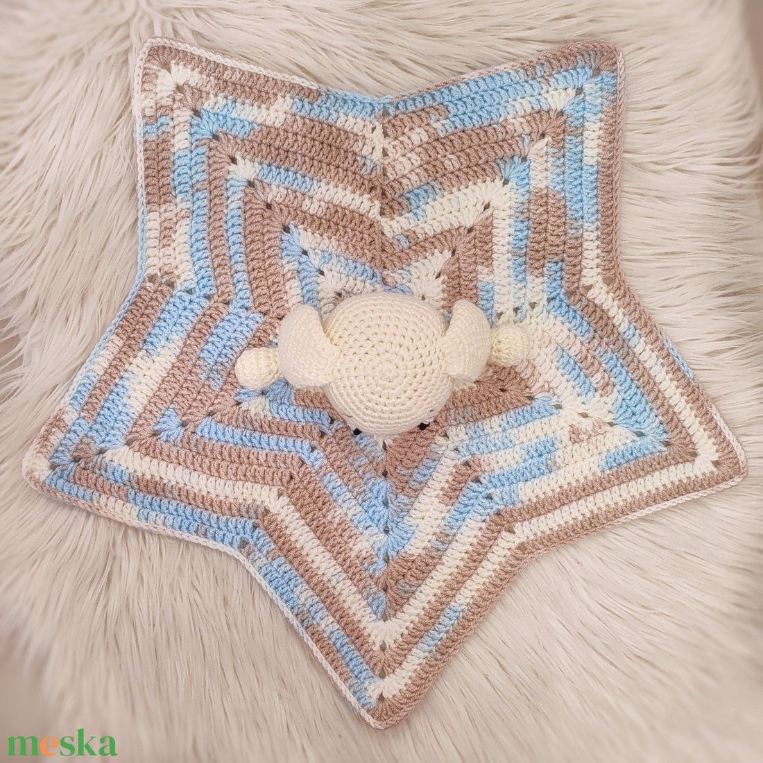 Horgolt kutyusos szundikendő  - játék & sport - plüssállat & játékfigura - kutya - Meska.hu