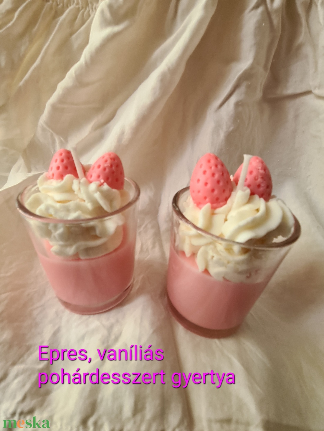 Epres vaníliás pohárkrém gyertya - otthon & életmód - gyertya, illat, aroma - gyertya - Meska.hu