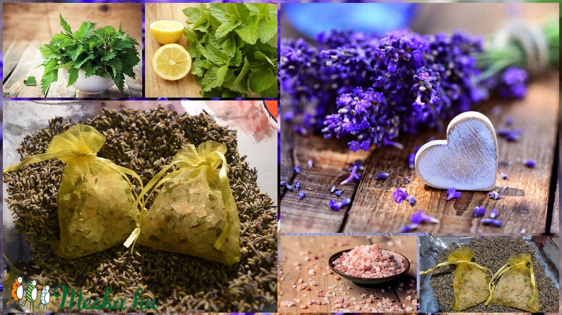 Gyógynövényes fürdősó, üveges, közepes méret - szépségápolás - szappan & fürdés - fürdősó, fürdőgolyó, habfürdő - Meska.hu