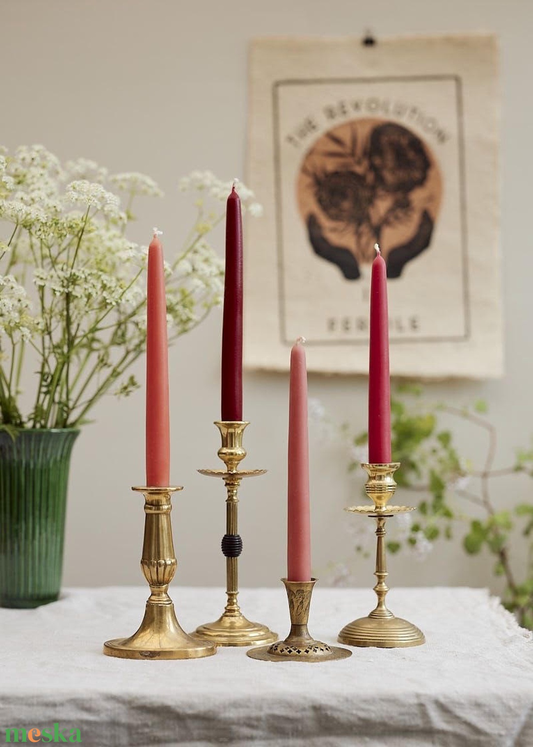 Hosszú dekorációs gyertya egyedileg kérhető színekkel esküvőre, szülinapra, ünnepségekre - esküvő - dekoráció - esküvői gyertya - Meska.hu