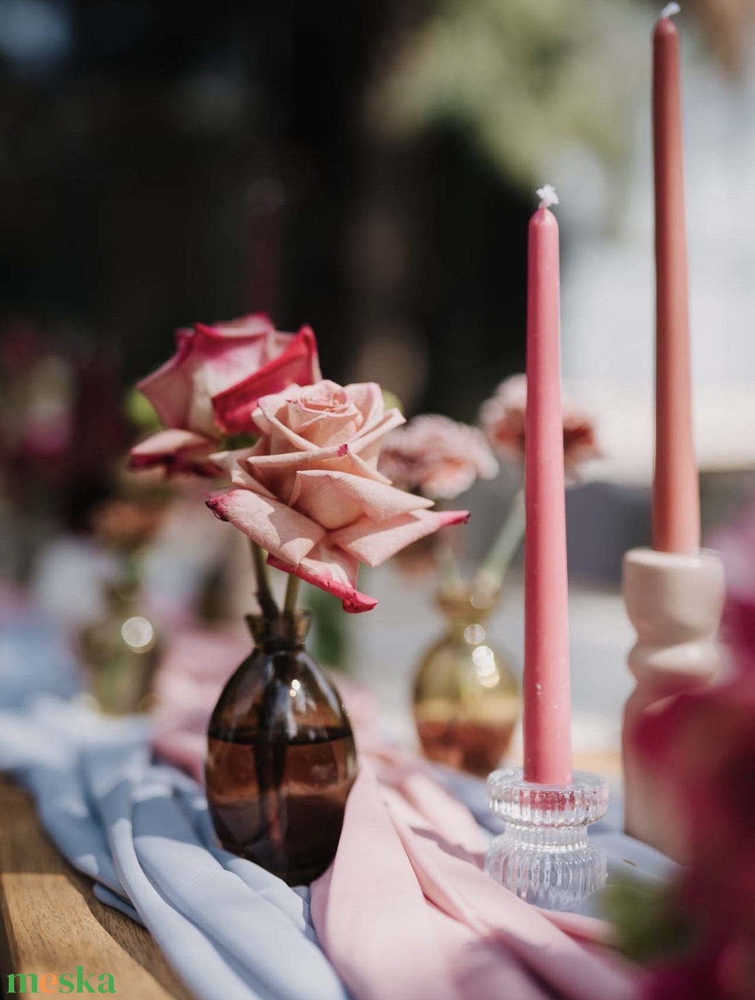 Hosszú dekorációs gyertya egyedileg kérhető színekkel esküvőre, szülinapra, ünnepségekre - esküvő - dekoráció - esküvői gyertya - Meska.hu