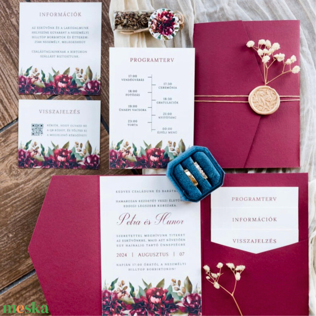 Egyedi zsebes esküvői meghívó - esküvő - meghívó & kártya - meghívó - Meska.hu