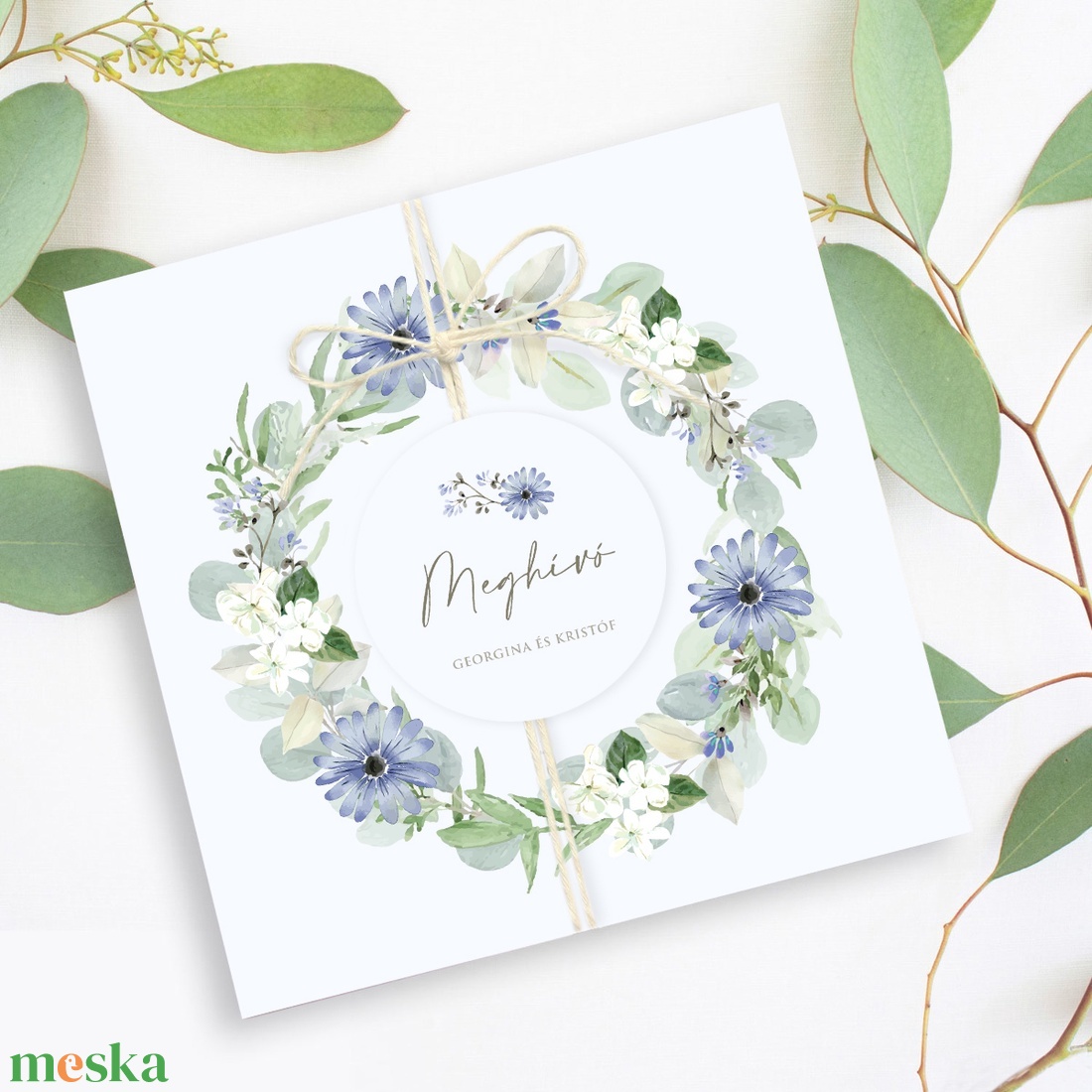 BLUE - GREEN esküvői meghívó - esküvő - meghívó & kártya - meghívó - Meska.hu