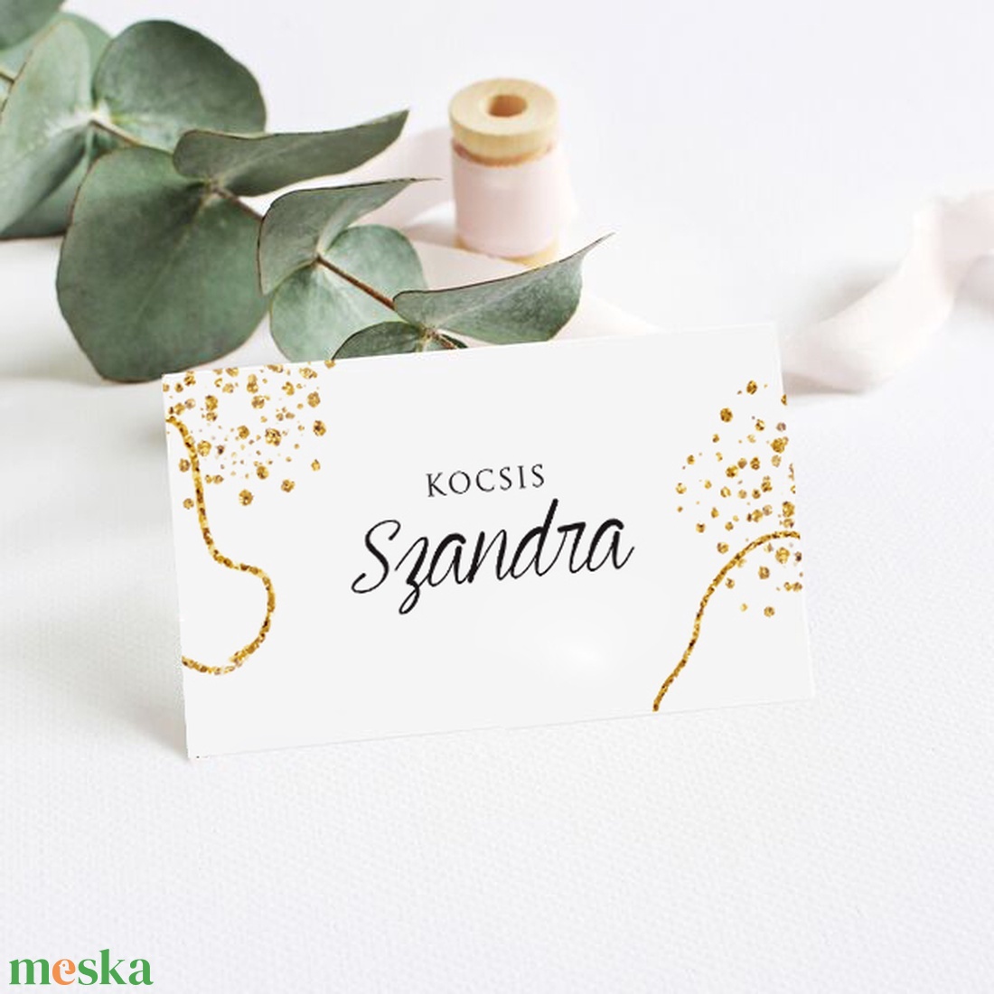 GOLD ültetőkártya - esküvő - meghívó & kártya - ültetési rend - Meska.hu
