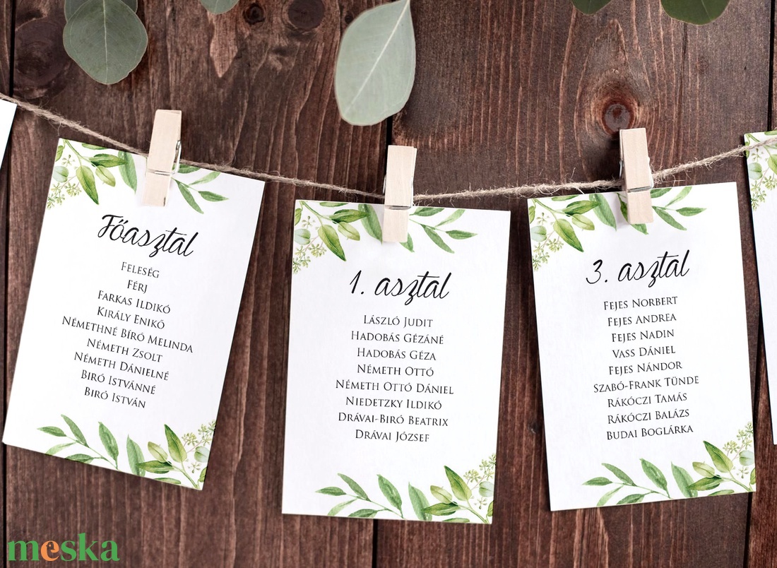 GREENERY5 ültetési rend - esküvő - meghívó & kártya - ültetési rend - Meska.hu GREENERY5 ültetési rend - esküvő - meghívó & kártya - ültetési rend - Meska.hu