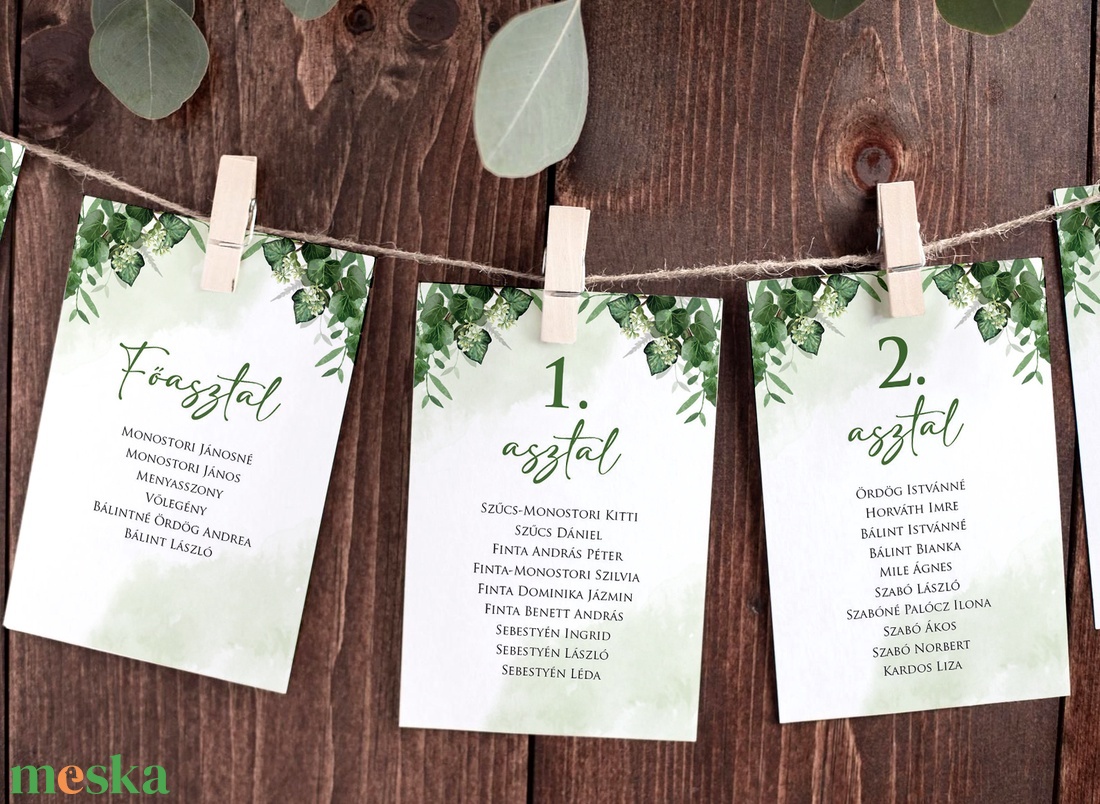 GREENERY4 ültetési rend - esküvő - meghívó & kártya - ültetési rend - Meska.hu GREENERY4 ültetési rend - esküvő - meghívó & kártya - ültetési rend - Meska.hu