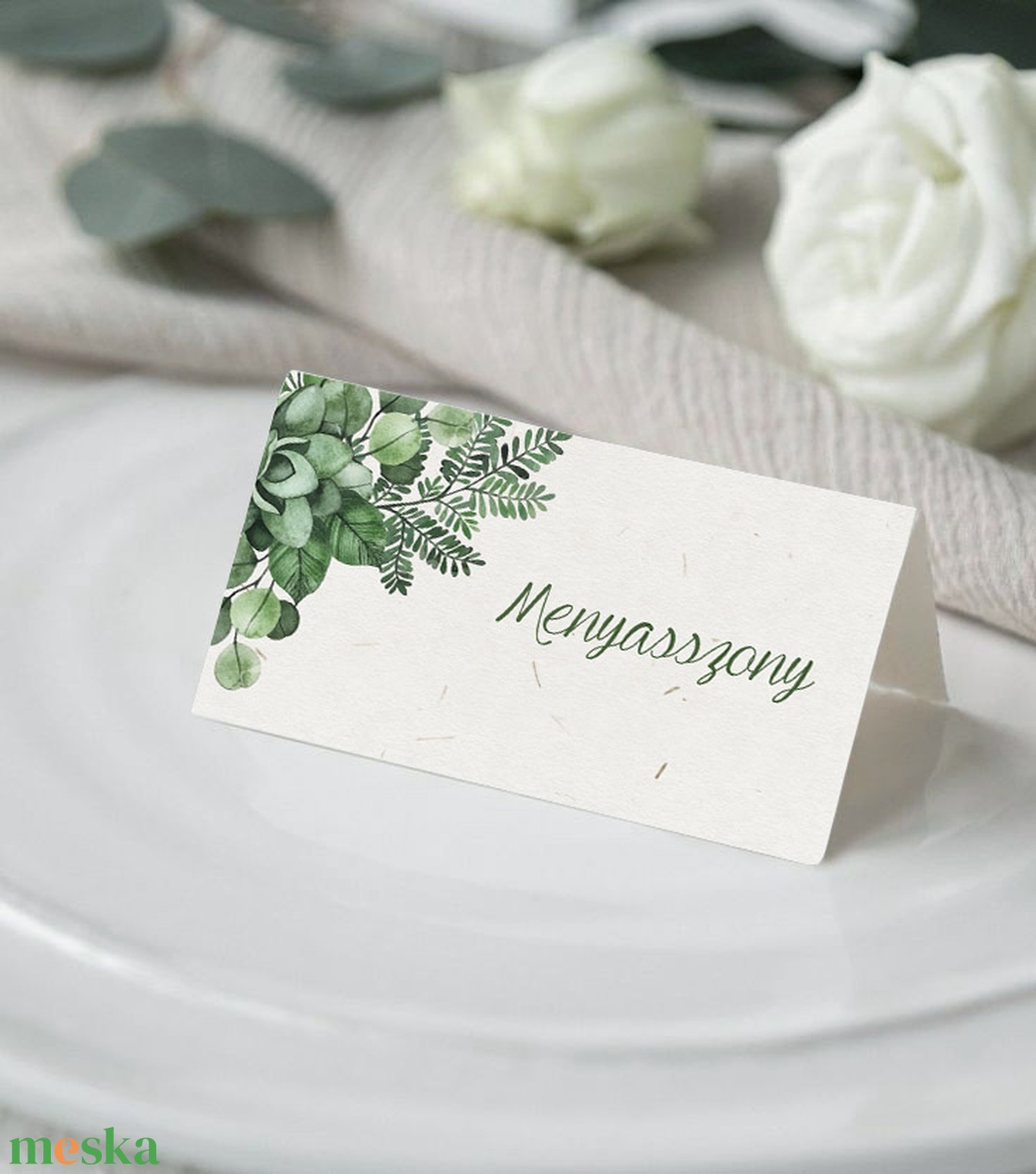 GREENERY ültetőkártya - esküvő - meghívó & kártya - ültetési rend - Meska.hu