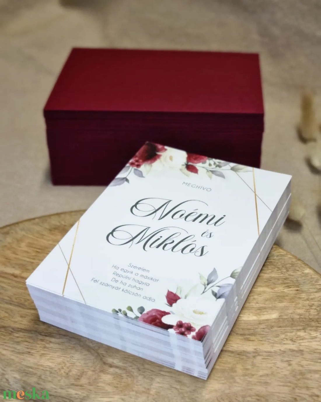 BURGUNDY esküvői meghívó - esküvő - meghívó & kártya - meghívó - Meska.hu