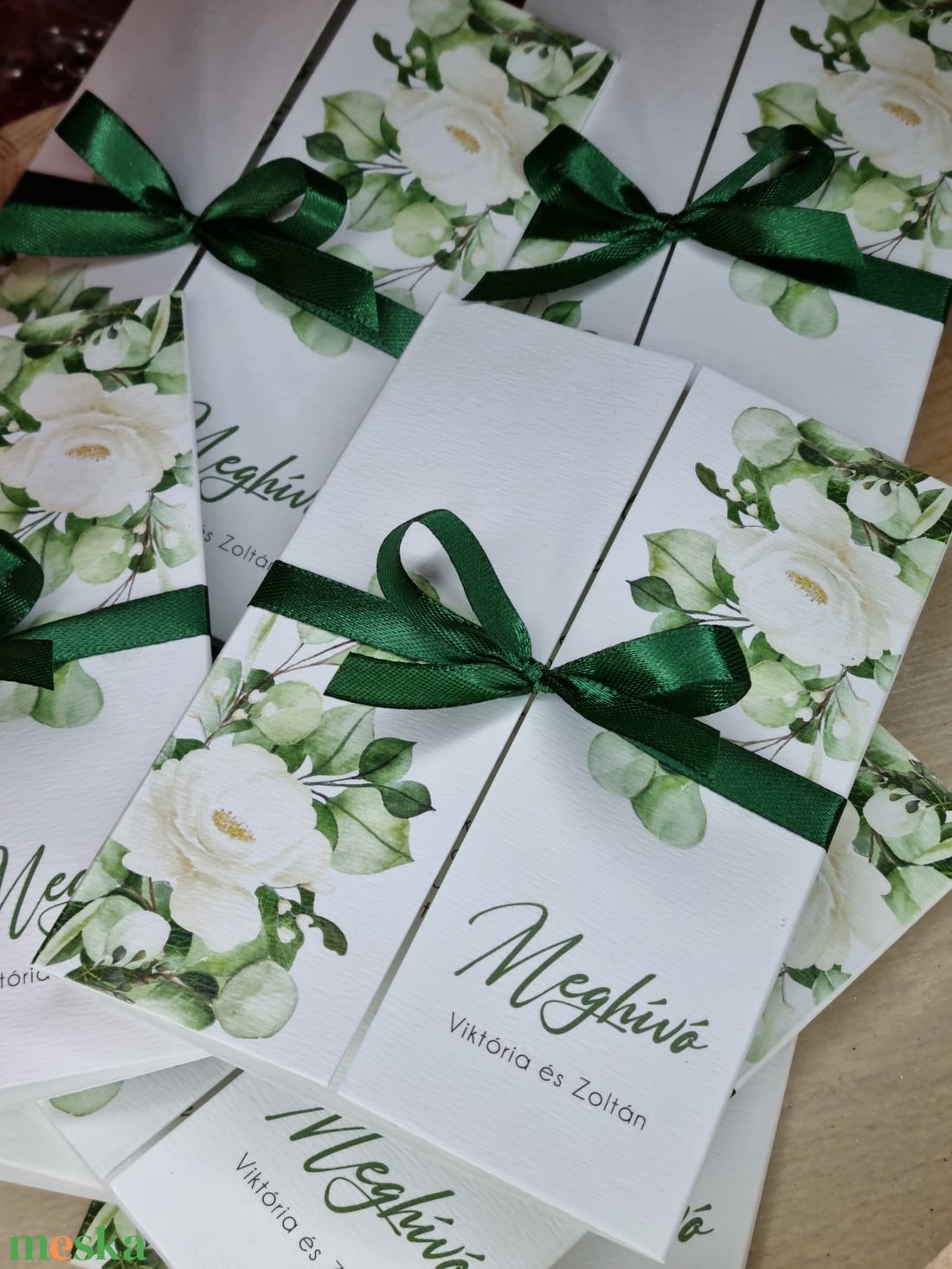 WHITE GREEN esküvői meghívó - esküvő - meghívó & kártya - meghívó - Meska.hu