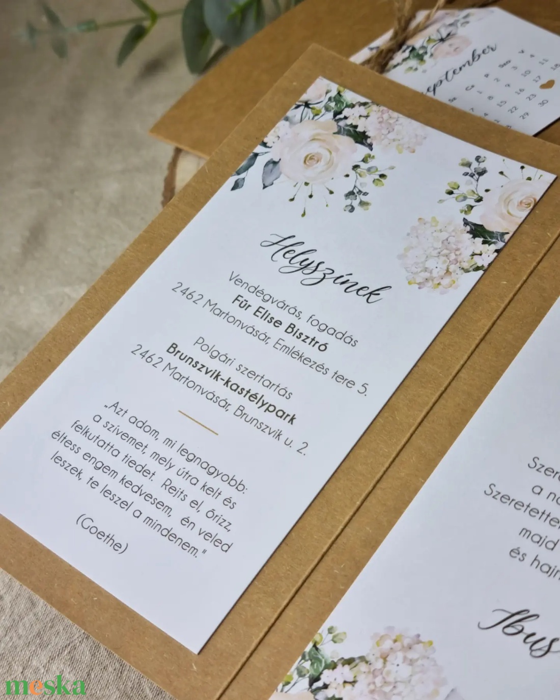 GREENERY WHITE FLOWER esküvői meghívó - esküvő - meghívó & kártya - meghívó - Meska.hu
