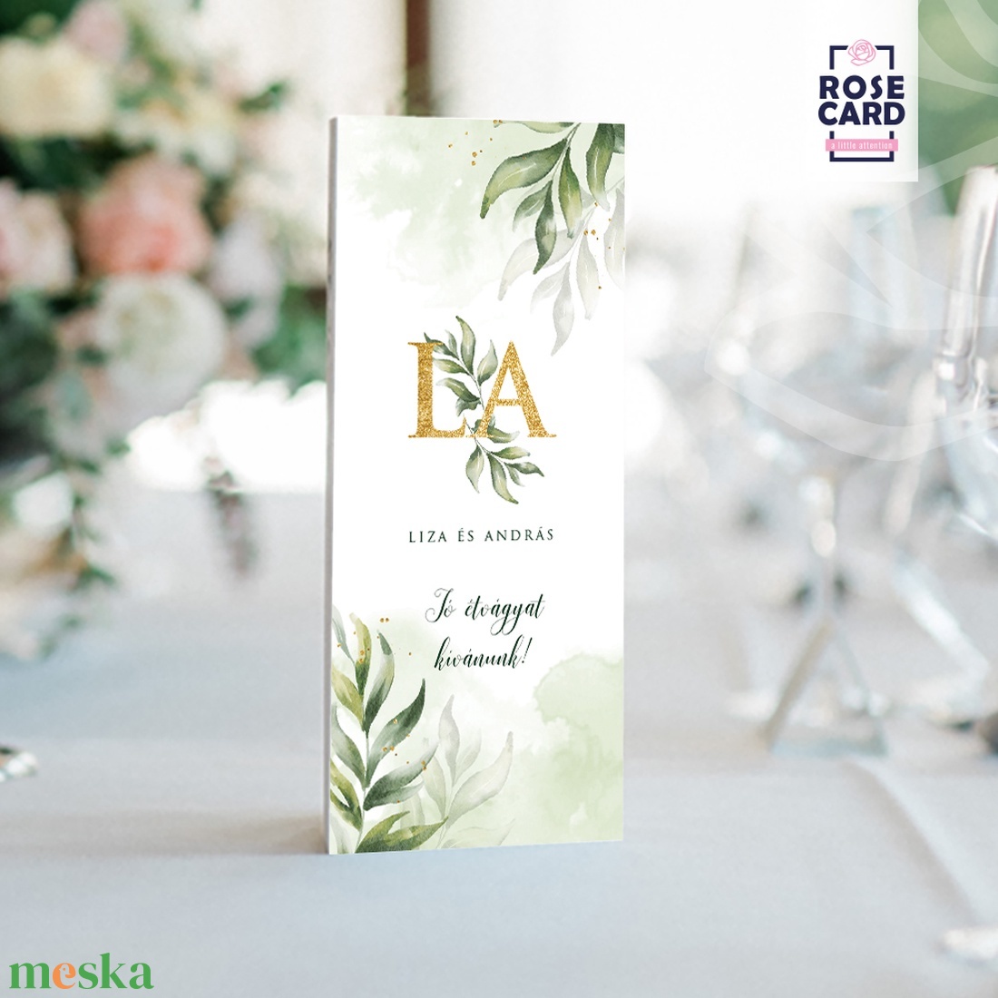 GREENGOLD menülap - esküvő - dekoráció - helyszíni dekor - Meska.hu