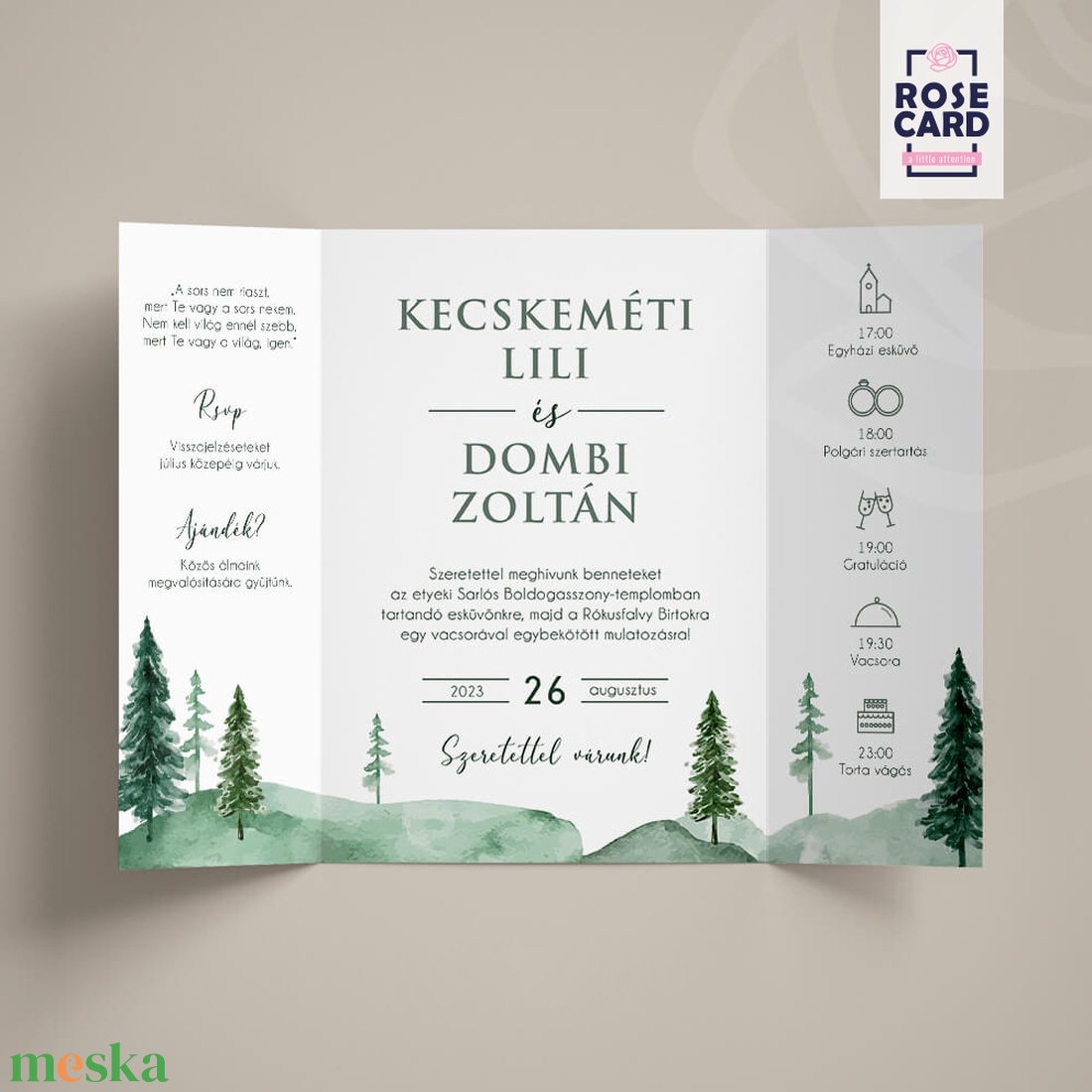 FOREST esküvői meghívó - esküvő - meghívó & kártya - meghívó - Meska.hu