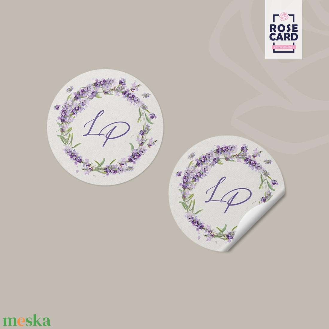 LAVENDER matrica (kör) - esküvő - meghívó & kártya - meghívó - Meska.hu