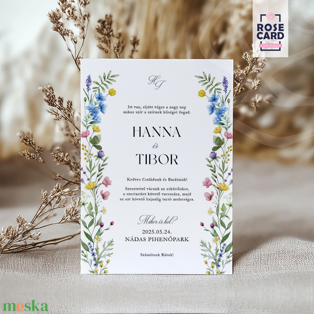 WILDLOWER esküvői meghívó - esküvő - meghívó & kártya - meghívó - Meska.hu