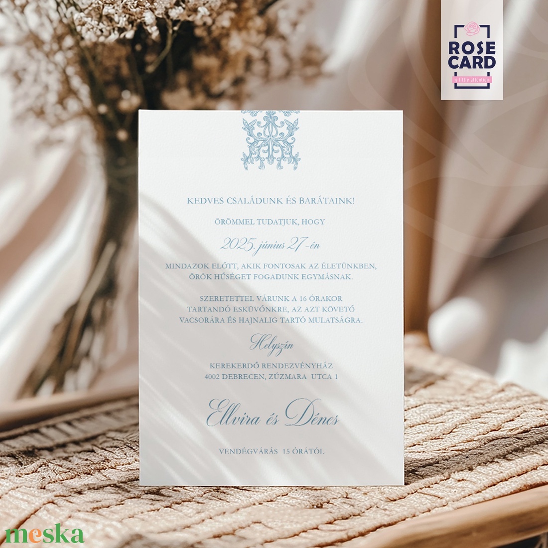 LIGHT BLUE esküvői meghívó - esküvő - meghívó & kártya - meghívó - Meska.hu