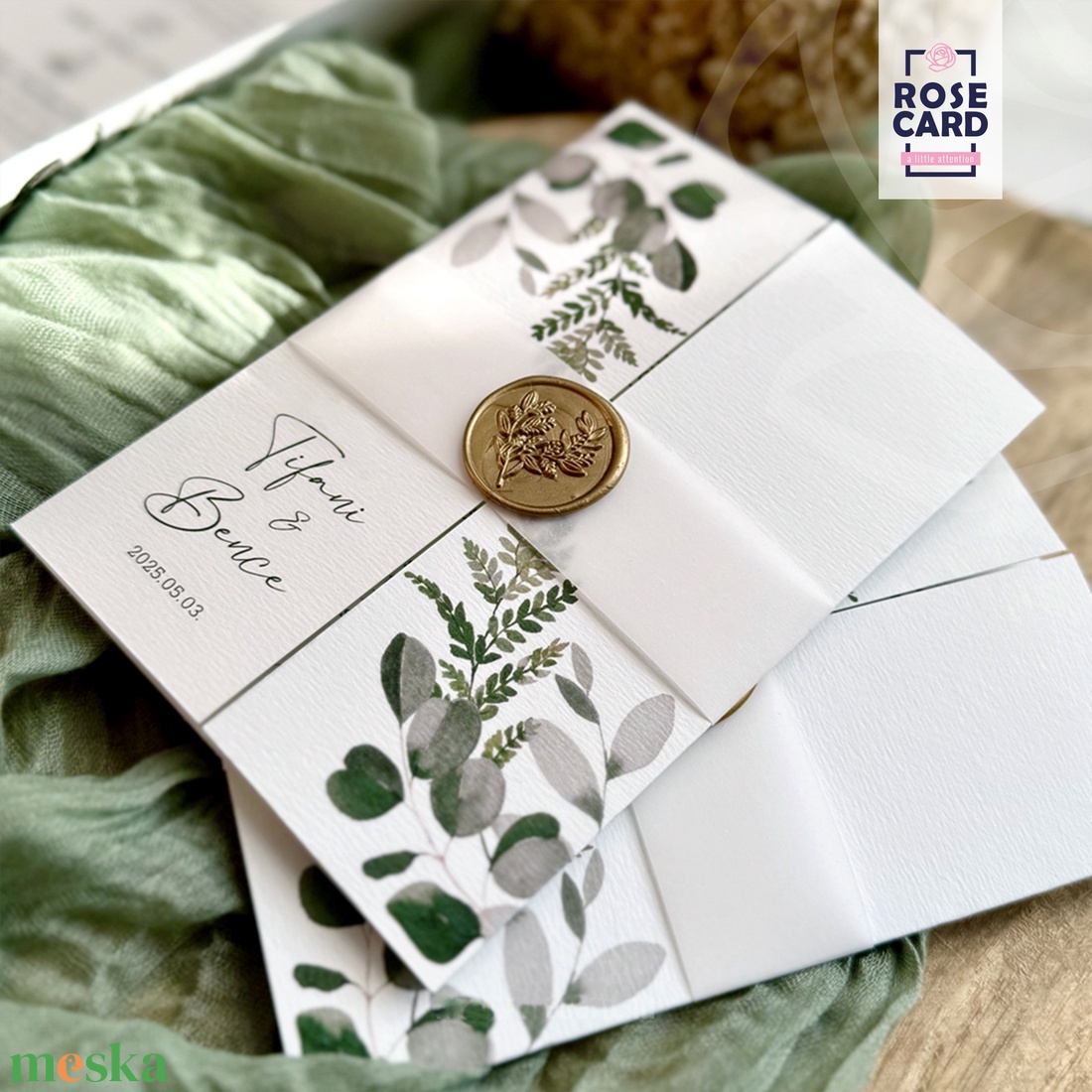 GREENERY esküvői meghívó - esküvő - meghívó & kártya - meghívó - Meska.hu