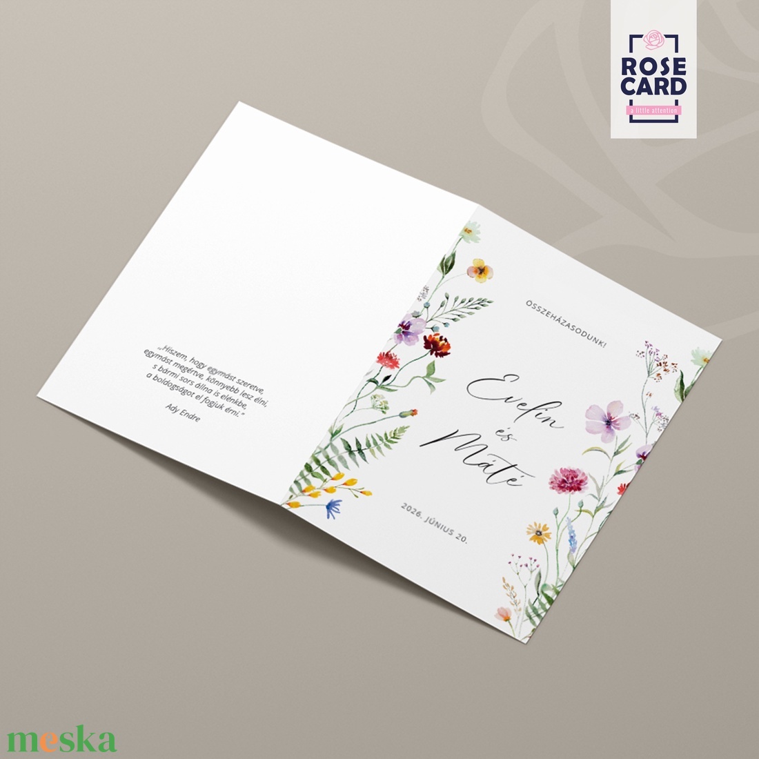 WILDFLOWER esküvői meghívó - esküvő - meghívó & kártya - meghívó - Meska.hu
