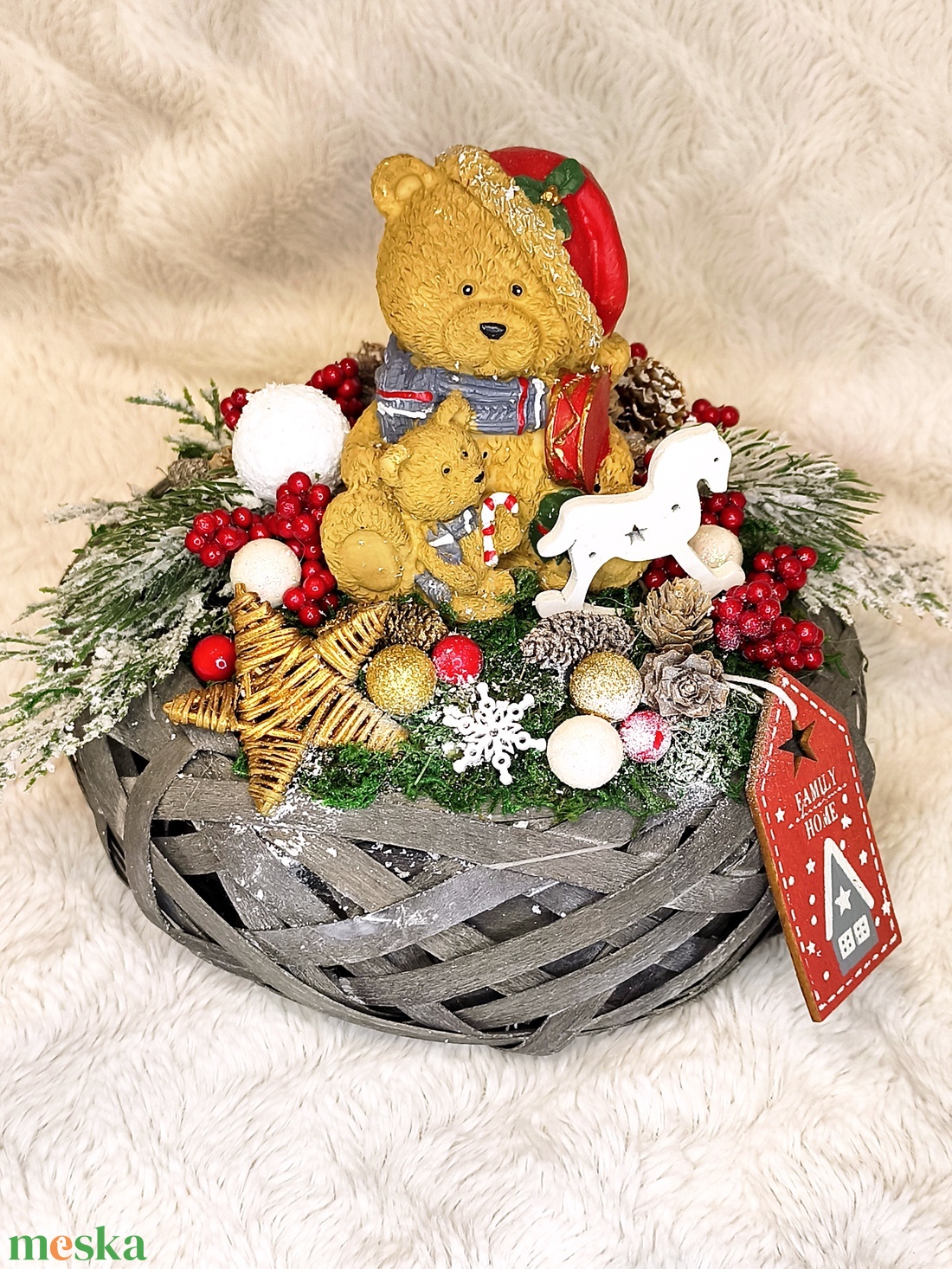 Macis asztaldísz - karácsony - adventi díszek - adventi asztaldísz - Meska.hu