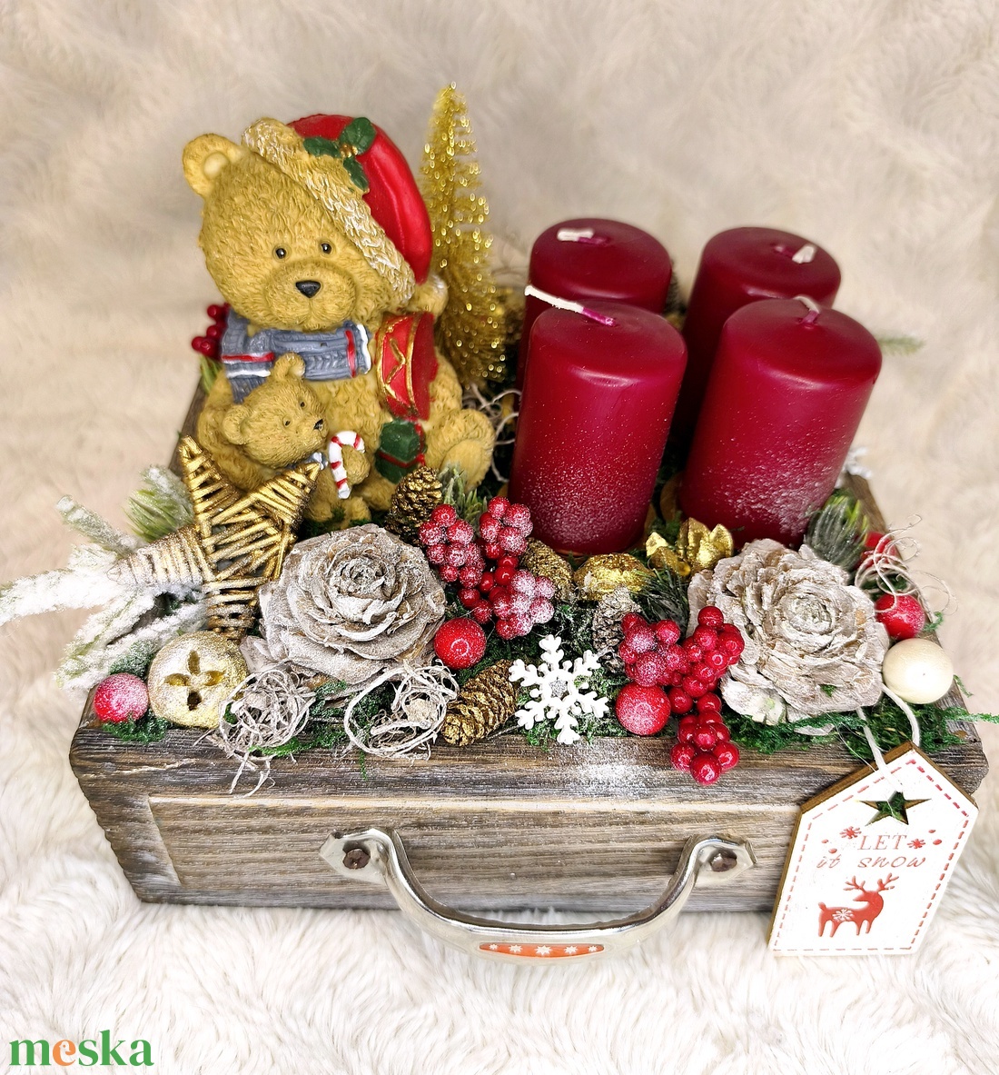 Macis adventi asztaldísz - karácsony - adventi díszek - adventi asztaldísz - Meska.hu