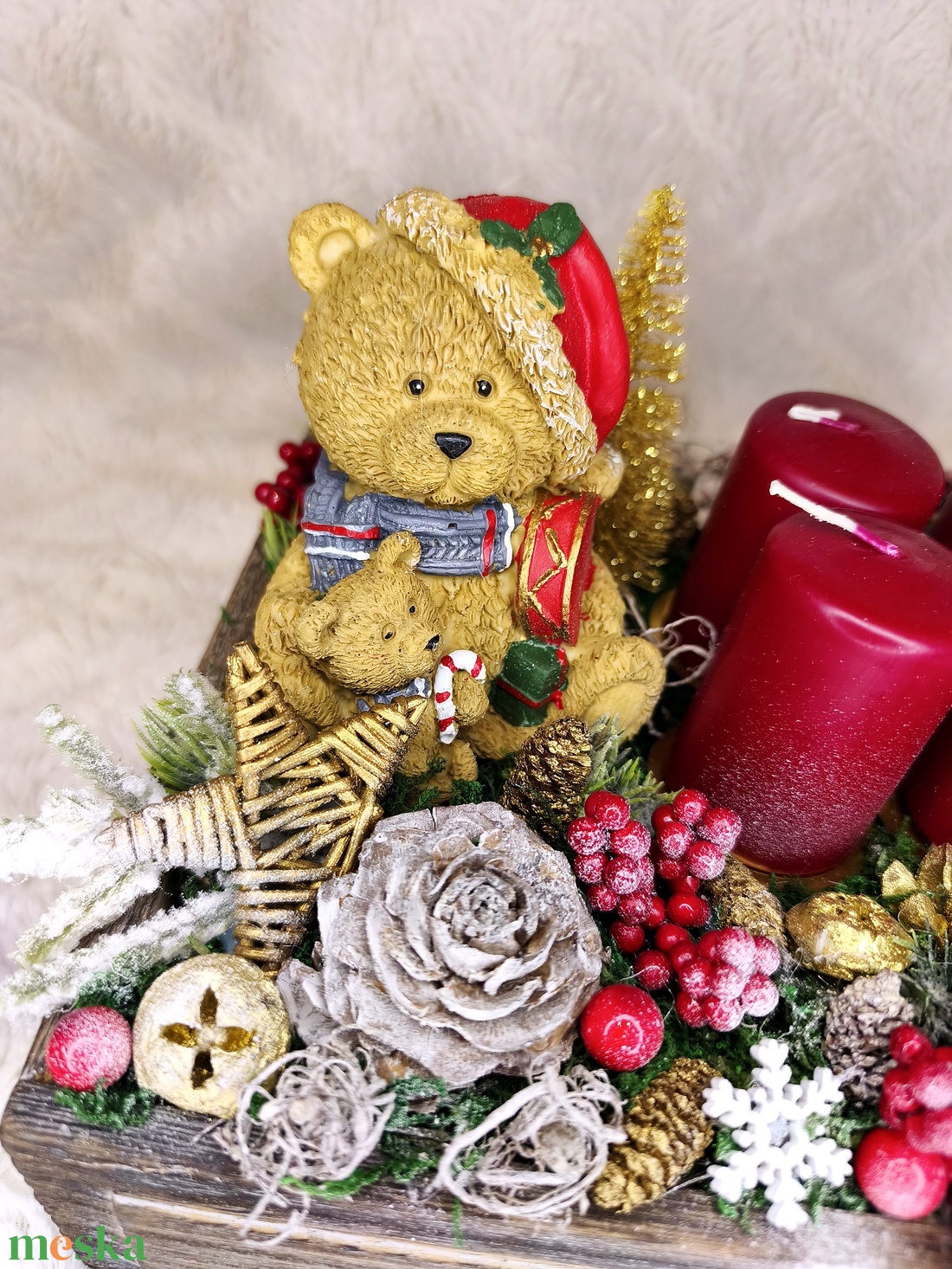 Macis adventi asztaldísz - karácsony - adventi díszek - adventi asztaldísz - Meska.hu