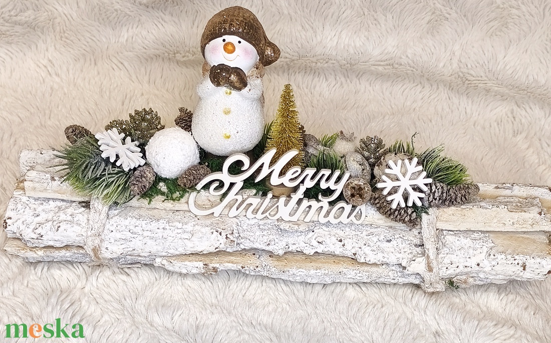Hóemberkés karácsonyi asztaldísz - karácsony - adventi díszek - adventi asztaldísz - Meska.hu