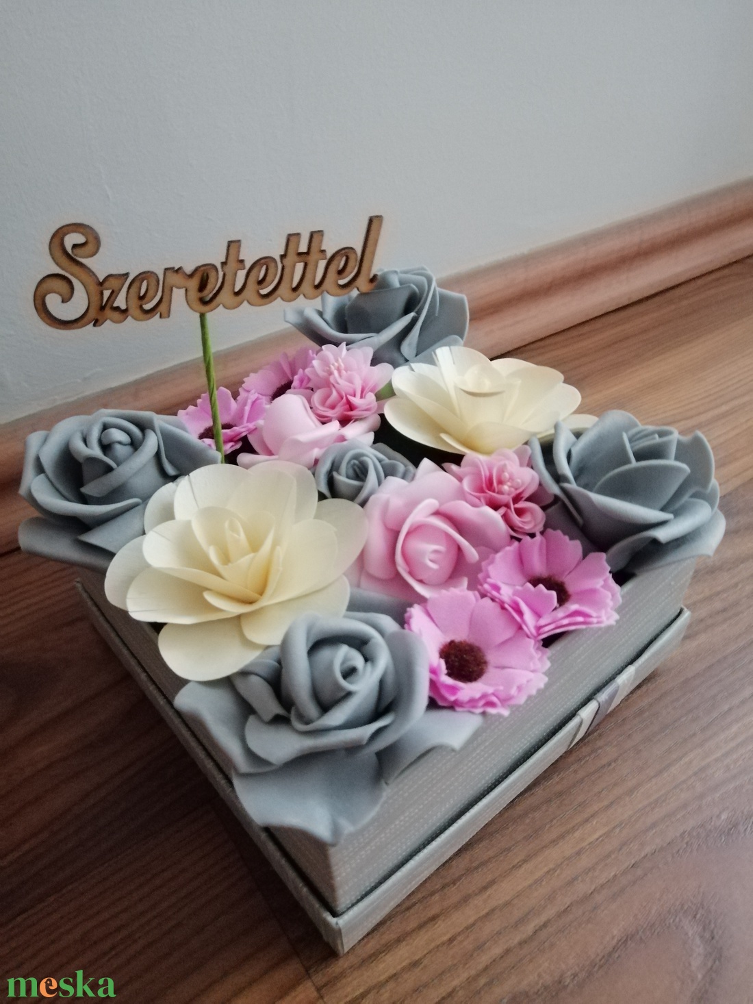 Virágbox, asztaldísz - otthon & életmód - dekoráció - virágdísz és tartó - virágbox, virágdoboz - Meska.hu