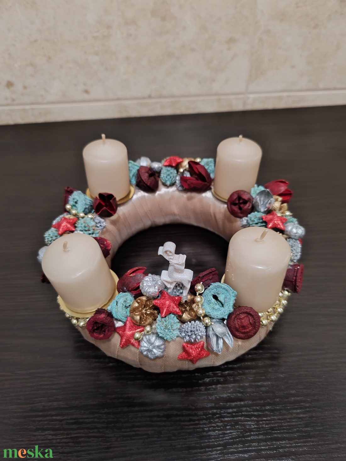 Adventi koszorú színes termésekkel - karácsony - adventi díszek - adventi koszorú - Meska.hu