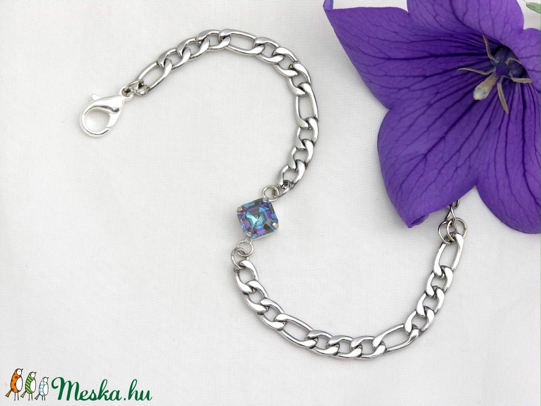 Swarovski kristályos ezüst színű karkötő új kristály kollekcióból - ékszer - karkötő - lánc karkötő - Meska.hu Swarovski kristályos ezüst színű karkötő új kristály kollekcióból - ékszer - karkötő - lánc karkötő - Meska.hu