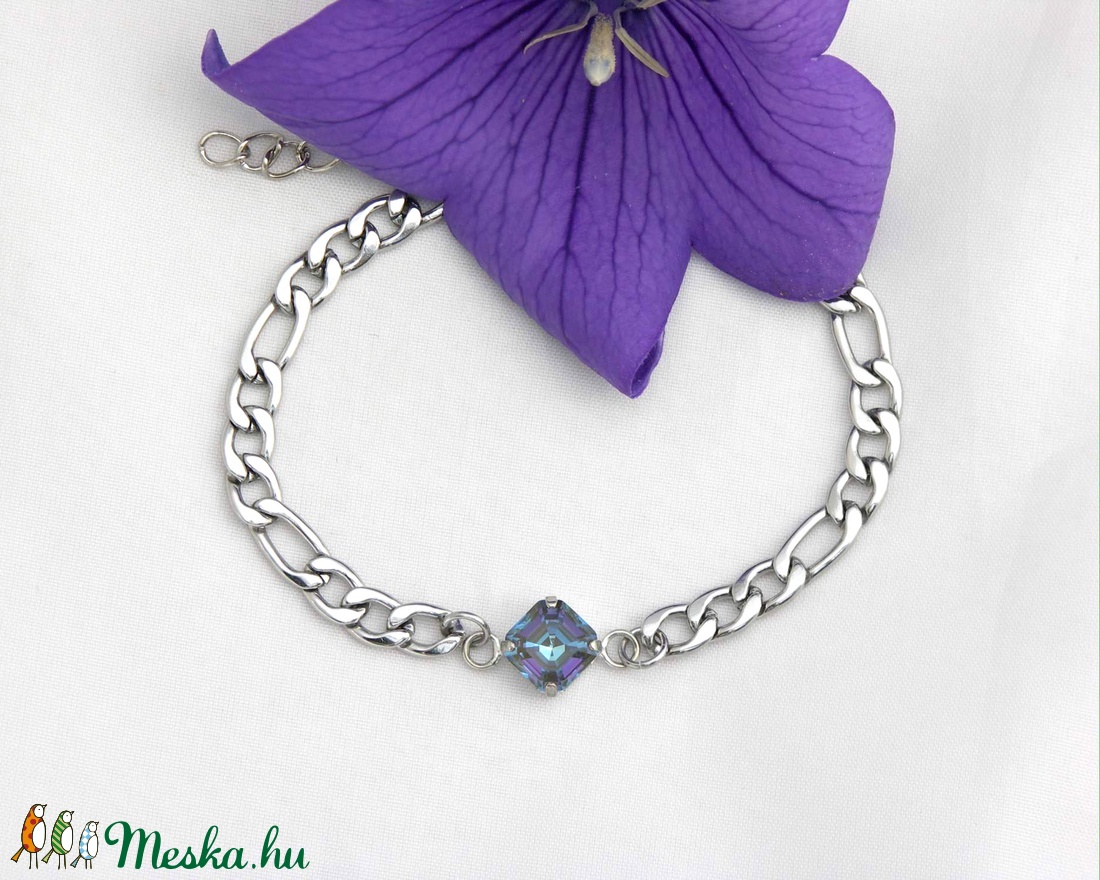 Swarovski kristályos ezüst színű karkötő új kristály kollekcióból - ékszer - karkötő - lánc karkötő - Meska.hu Swarovski kristályos ezüst színű karkötő új kristály kollekcióból - ékszer - karkötő - lánc karkötő - Meska.hu