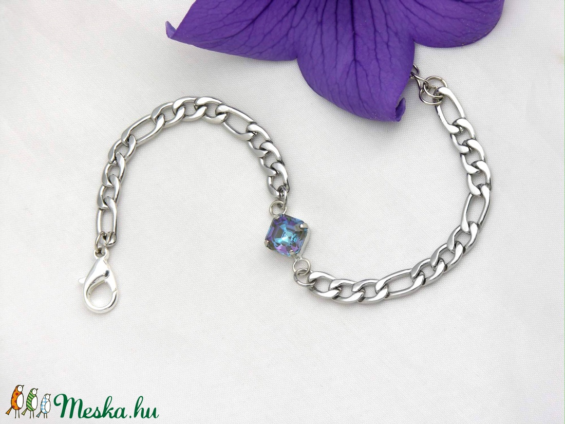 Swarovski kristályos ezüst színű karkötő új kristály kollekcióból - ékszer - karkötő - lánc karkötő - Meska.hu Swarovski kristályos ezüst színű karkötő új kristály kollekcióból - ékszer - karkötő - lánc karkötő - Meska.hu
