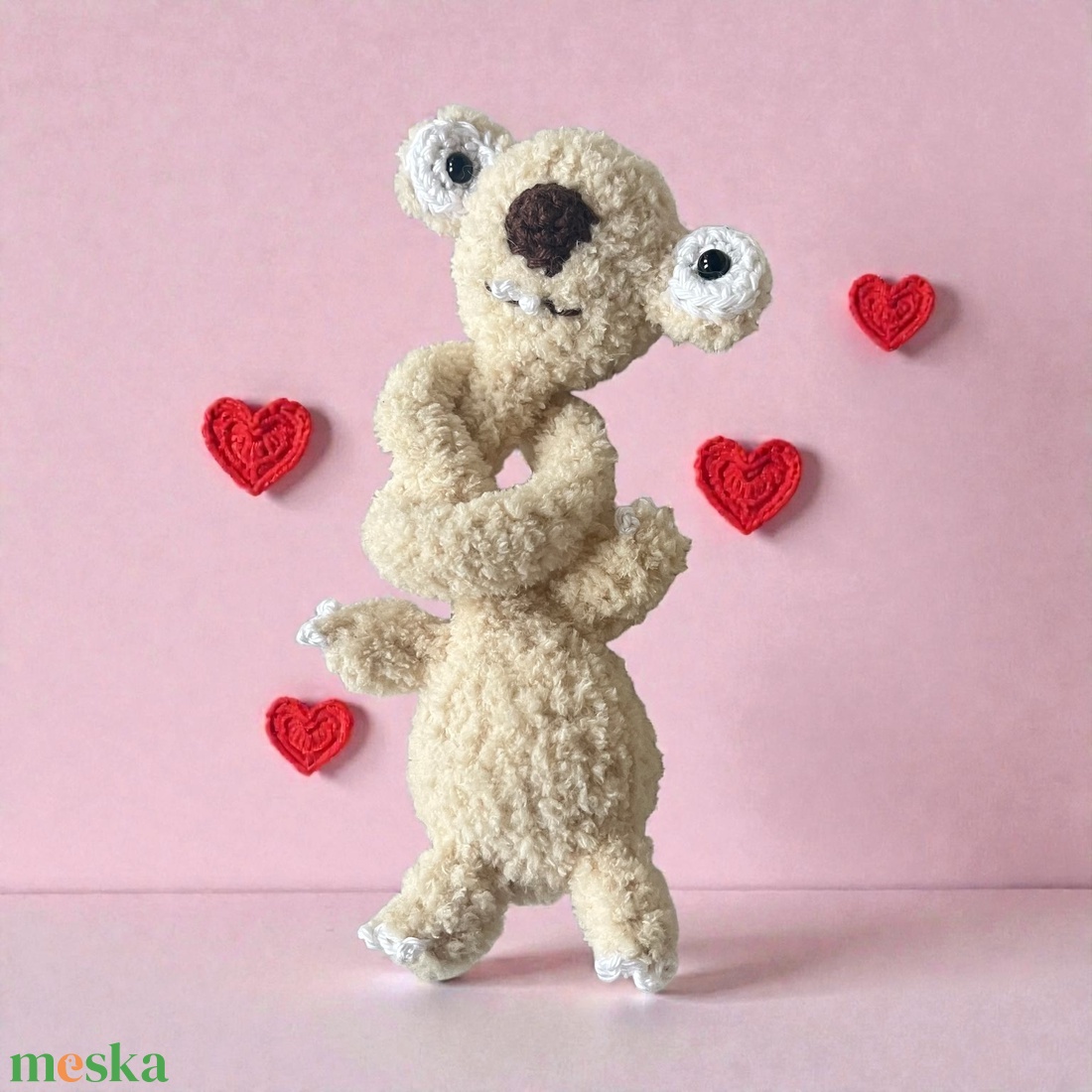 Sid horgolt lajhár táskadísz - játék & sport - plüssállat & játékfigura - plüss mesefigurák - Meska.hu