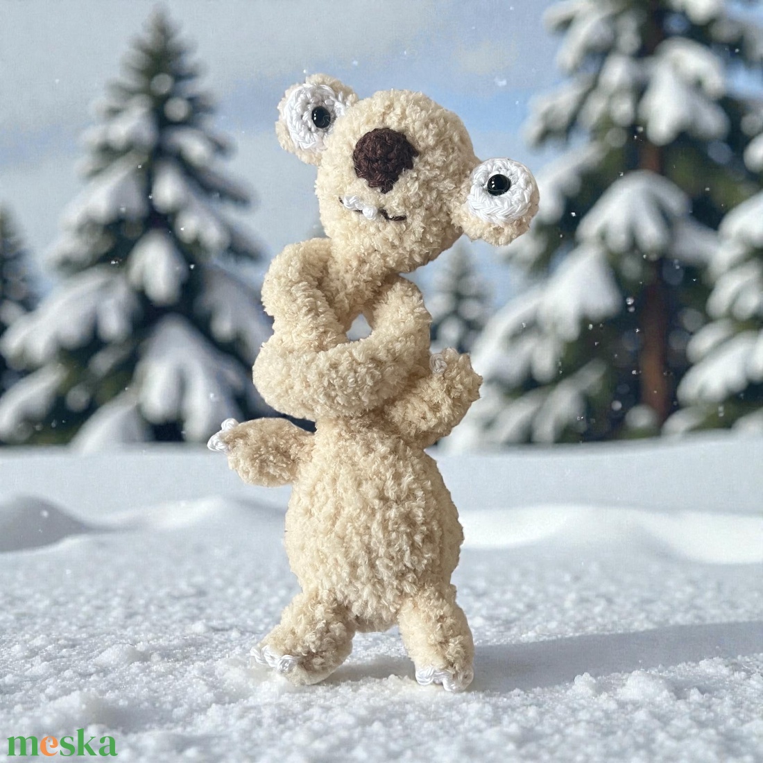 Sid horgolt lajhár táskadísz - játék & sport - plüssállat & játékfigura - plüss mesefigurák - Meska.hu