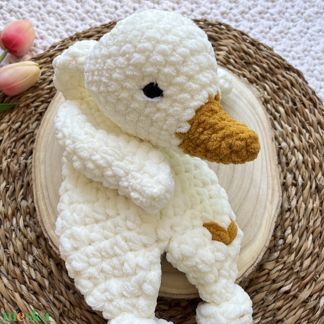 Horgolt plüss liba alvóka - baba - mama - baba játékok - szundikendő, alvóka - Meska.hu