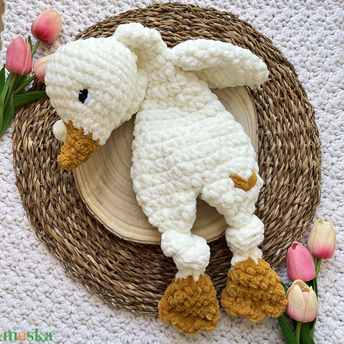 Horgolt plüss liba alvóka - baba - mama - baba játékok - szundikendő, alvóka - Meska.hu