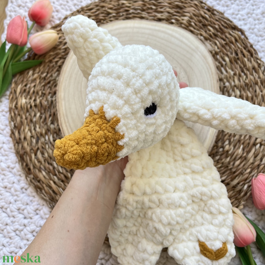 Horgolt plüss liba alvóka - baba - mama - baba játékok - szundikendő, alvóka - Meska.hu