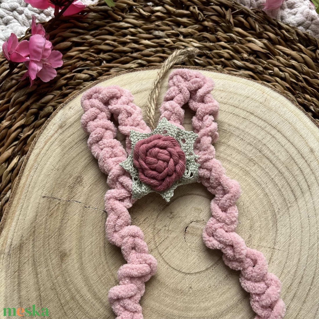 Nyuszi fali dekoráció/ajtó kopogtató � tavaszi, húsvéti dekoráció - otthon & életmód - dekoráció - fali és függő dekoráció - falra akasztható dekor - Meska.hu