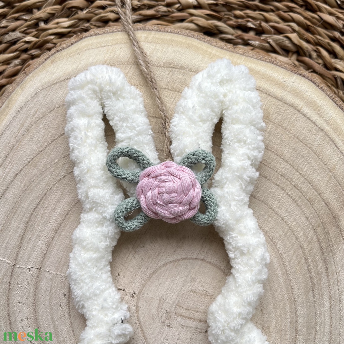 Nyuszi fali dekoráció/ajtó kopogtató � tavaszi, húsvéti dekoráció - otthon & életmód - dekoráció - fali és függő dekoráció - falra akasztható dekor - Meska.hu