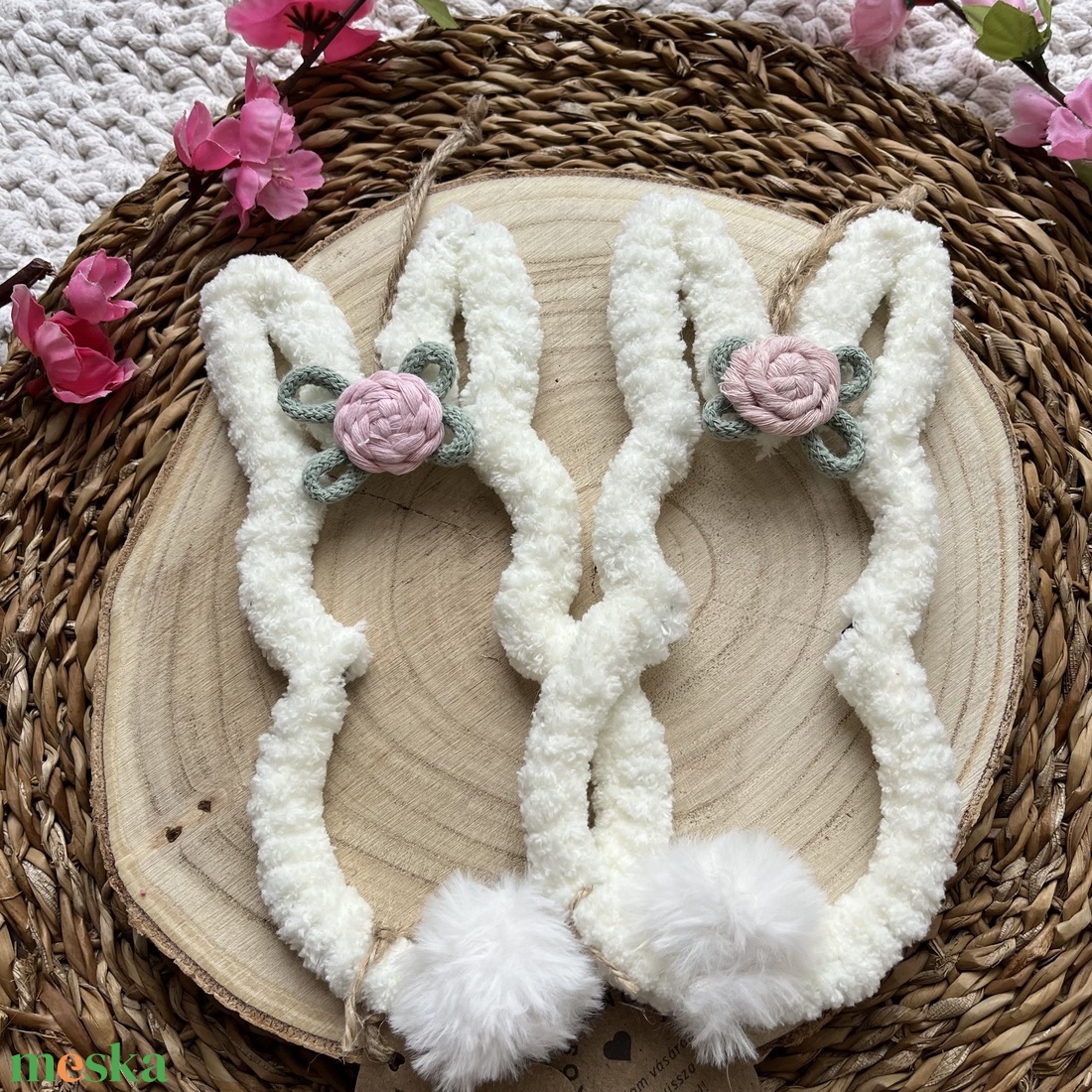 Nyuszi fali dekoráció/ajtó kopogtató � tavaszi, húsvéti dekoráció - otthon & életmód - dekoráció - fali és függő dekoráció - falra akasztható dekor - Meska.hu