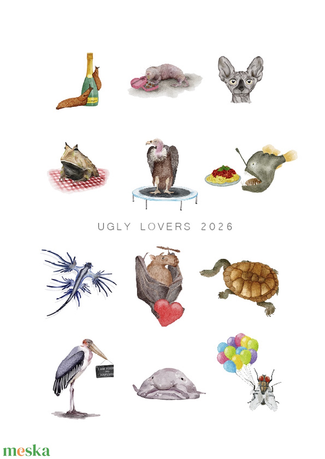 Falinaptár 2026 - Ugly Lovers - otthon & életmód - dekoráció - fali és függő dekoráció - falinaptár & öröknaptár - Meska.hu