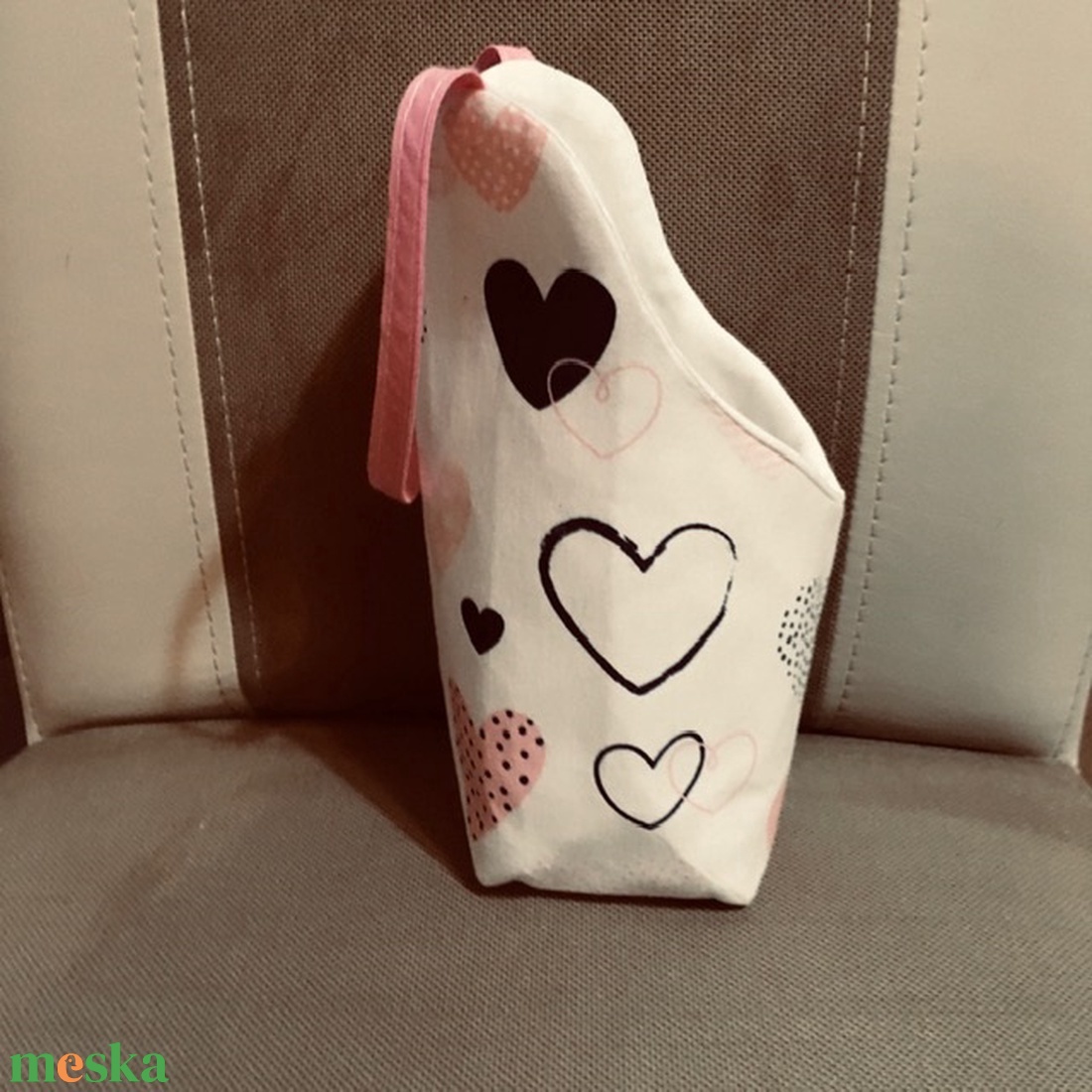 Szív formájú textiltároló - otthon & életmód - dekoráció - fali és függő dekoráció - függődísz - Meska.hu