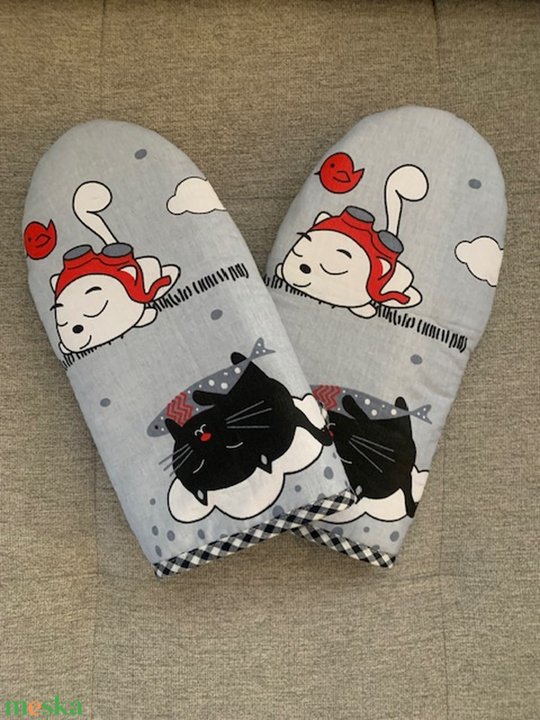 Macskás edényfogó/ sütőkesztyű - otthon & életmód - konyhafelszerelés, tálalás - konyhai textil - edényfogó & edényfedő - Meska.hu