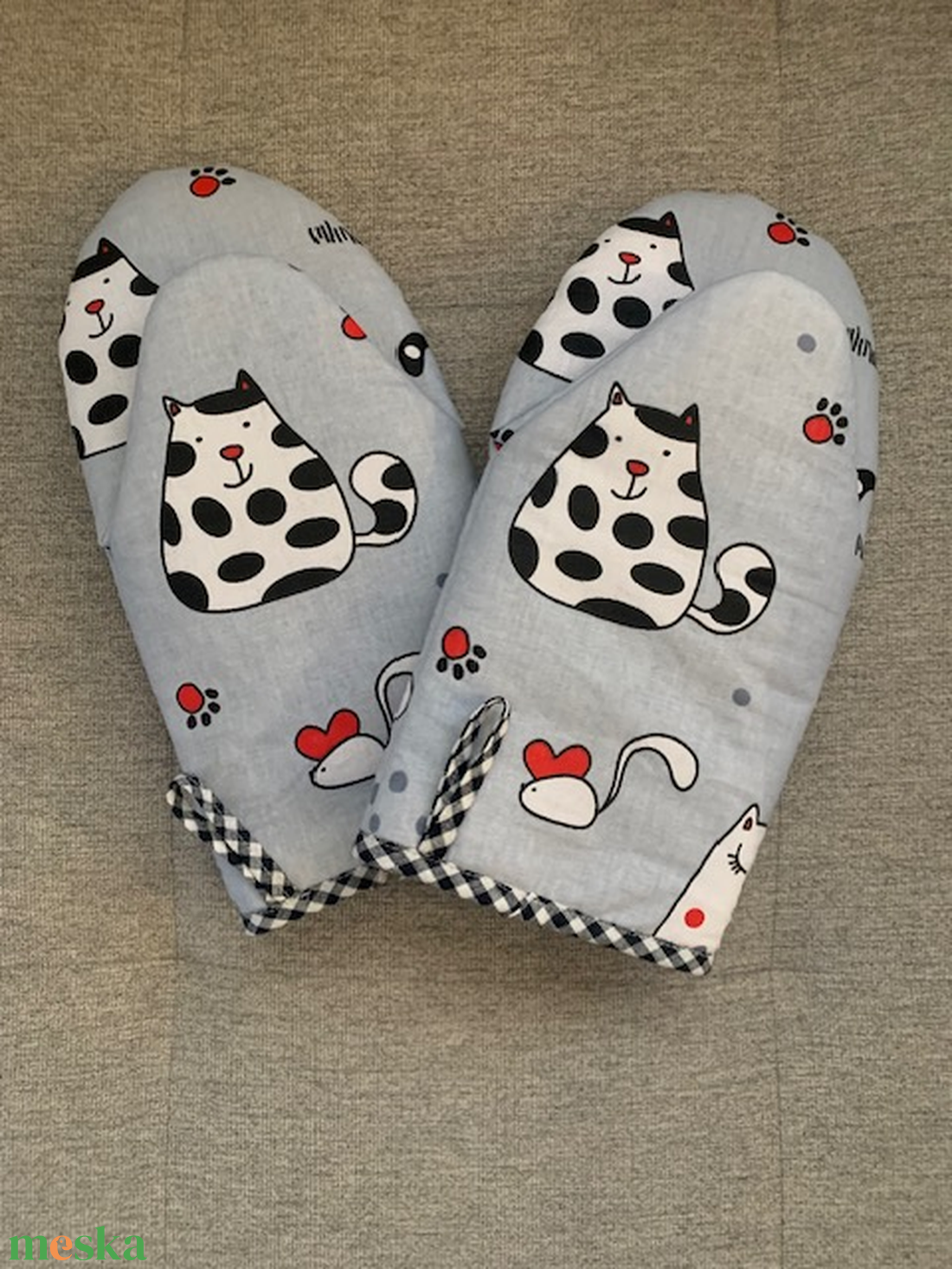 Macskás edényfogó/ sütőkesztyű - otthon & életmód - konyhafelszerelés, tálalás - konyhai textil - edényfogó & edényfedő - Meska.hu