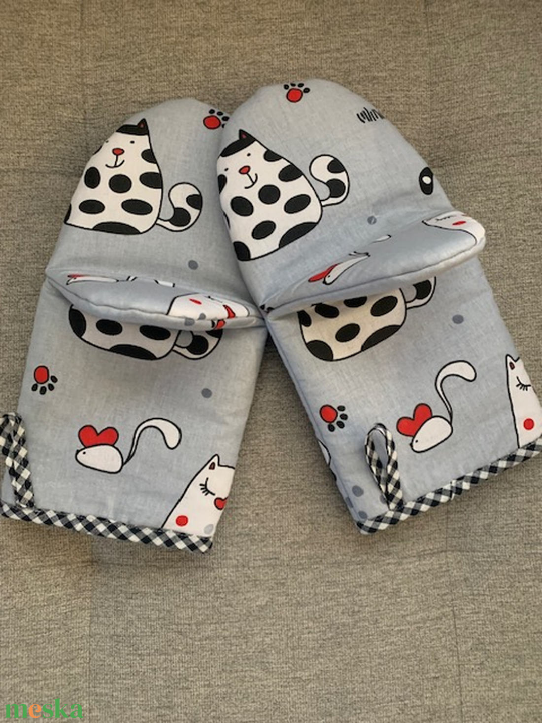 Macskás edényfogó/ sütőkesztyű - otthon & életmód - konyhafelszerelés, tálalás - konyhai textil - edényfogó & edényfedő - Meska.hu