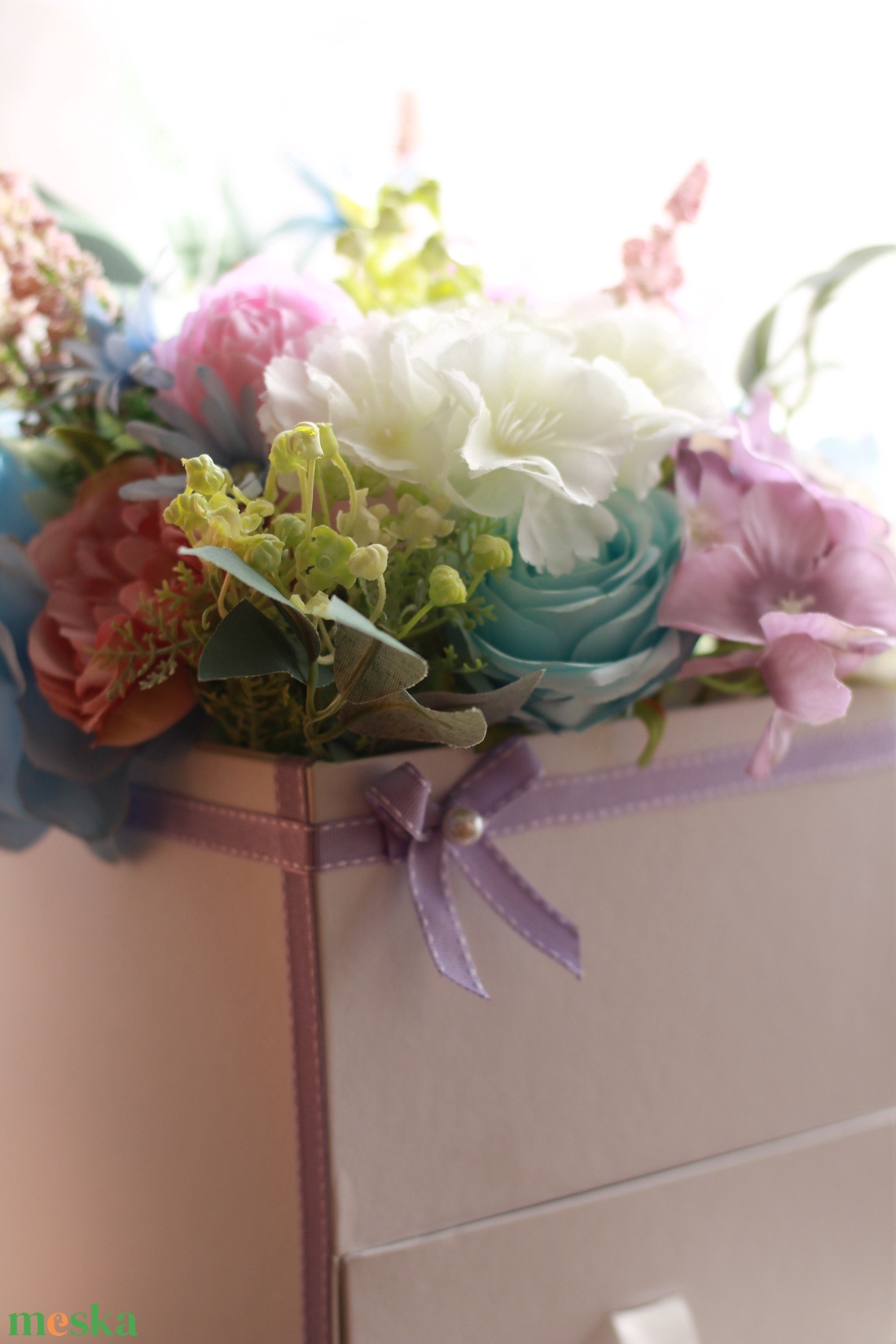 Virágbox, pénzátadó, esküvőre, születésnapra,  névnapra... - esküvő - emlék & ajándék - nászajándék - Meska.hu