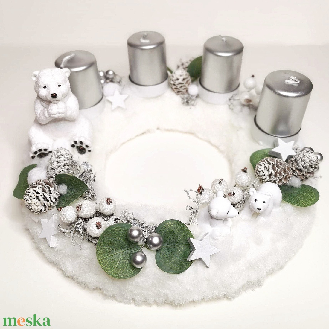 Adventi koszorú és vendégváró ajtódísz szett jegesmacival - karácsony - adventi díszek - adventi koszorú - Meska.hu Adventi koszorú és vendégváró ajtódísz szett jegesmacival - karácsony - adventi díszek - adventi koszorú - Meska.hu