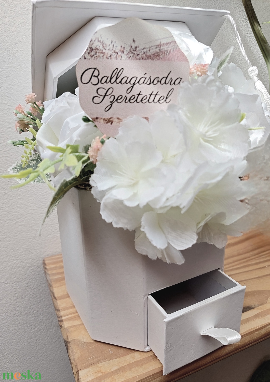 Ballagási ékszer-, pénzátadó fiókos virágbox  - otthon & életmód - dekoráció - Meska.hu