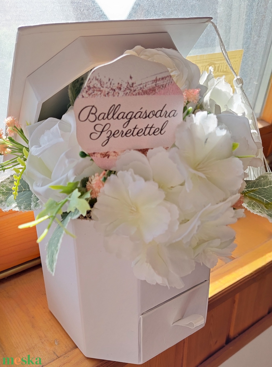 Ballagási ékszer-, pénzátadó fiókos virágbox  - otthon & életmód - dekoráció - Meska.hu