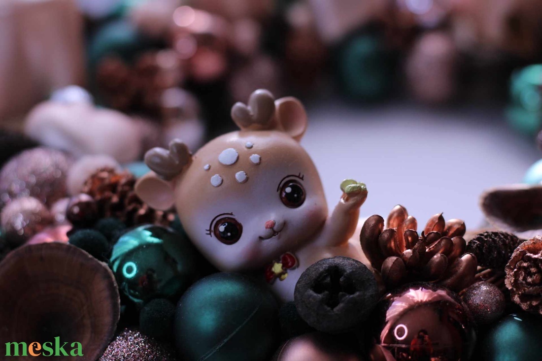 3 db-os adventi koszorú, dekor fenyő  és vendégváró ajtódísz szett őzikével  - karácsony - adventi díszek - adventi gyertyadíszek és koszorúdíszek - Meska.hu