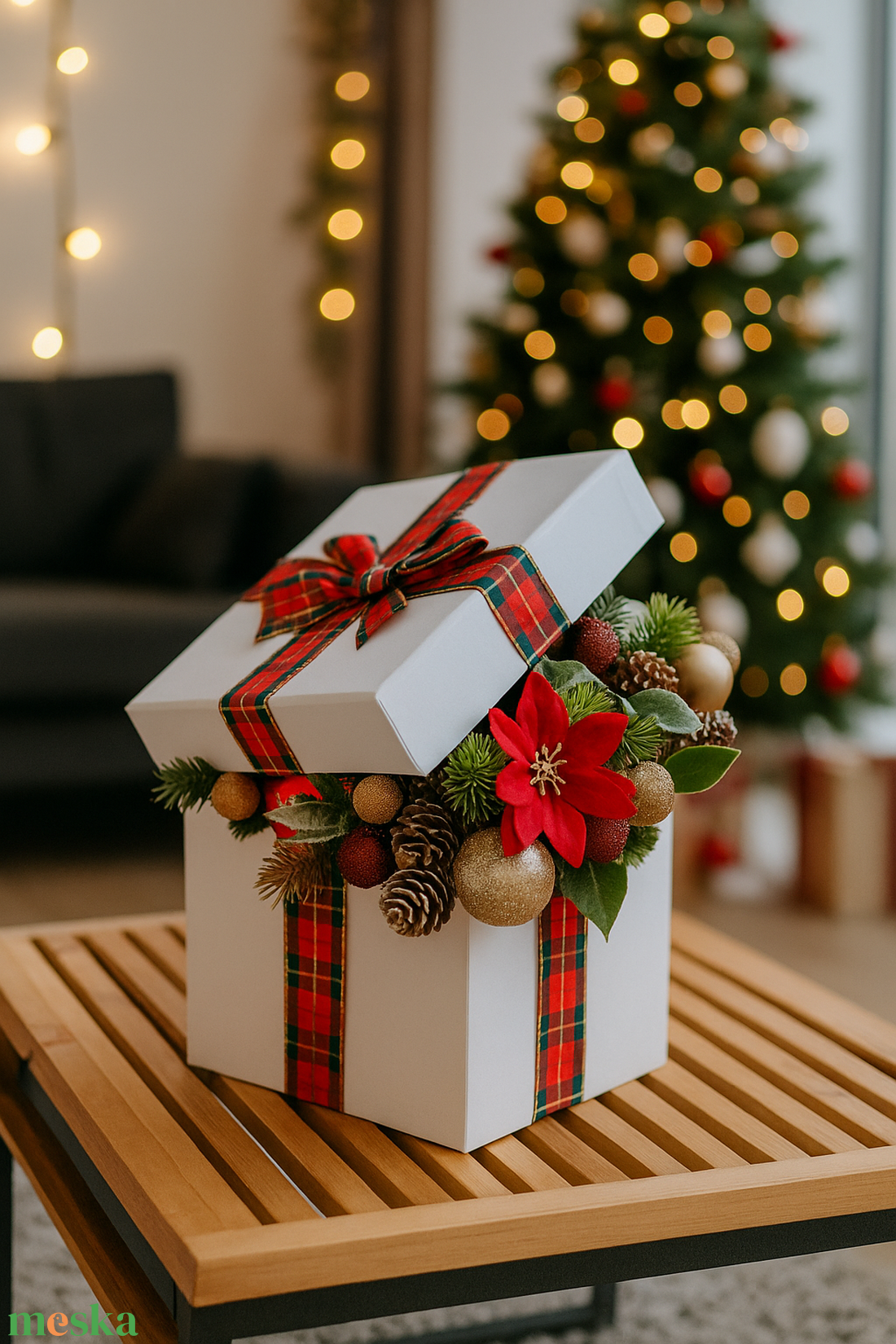 Különleges ajándék csomagolás, ajándék átadó, pénzátadó fiókos karácsonyi box  - karácsony - adventi díszek - adventi gyertyadíszek és koszorúdíszek - Meska.hu